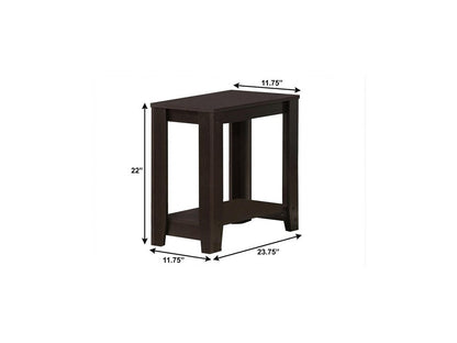 22" Dark Brown Wood End Table With Shelf