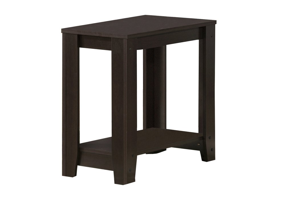 22" Dark Brown Wood End Table With Shelf