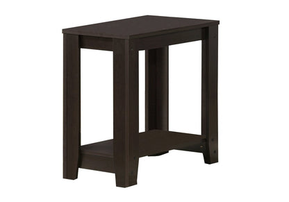 22" Dark Brown Wood End Table With Shelf