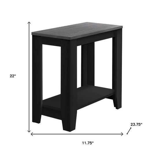 22" Dark Brown Wood End Table With Shelf