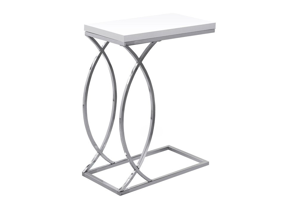 18.25" X 10.25" X 25" White Mdf Metal Accent Table