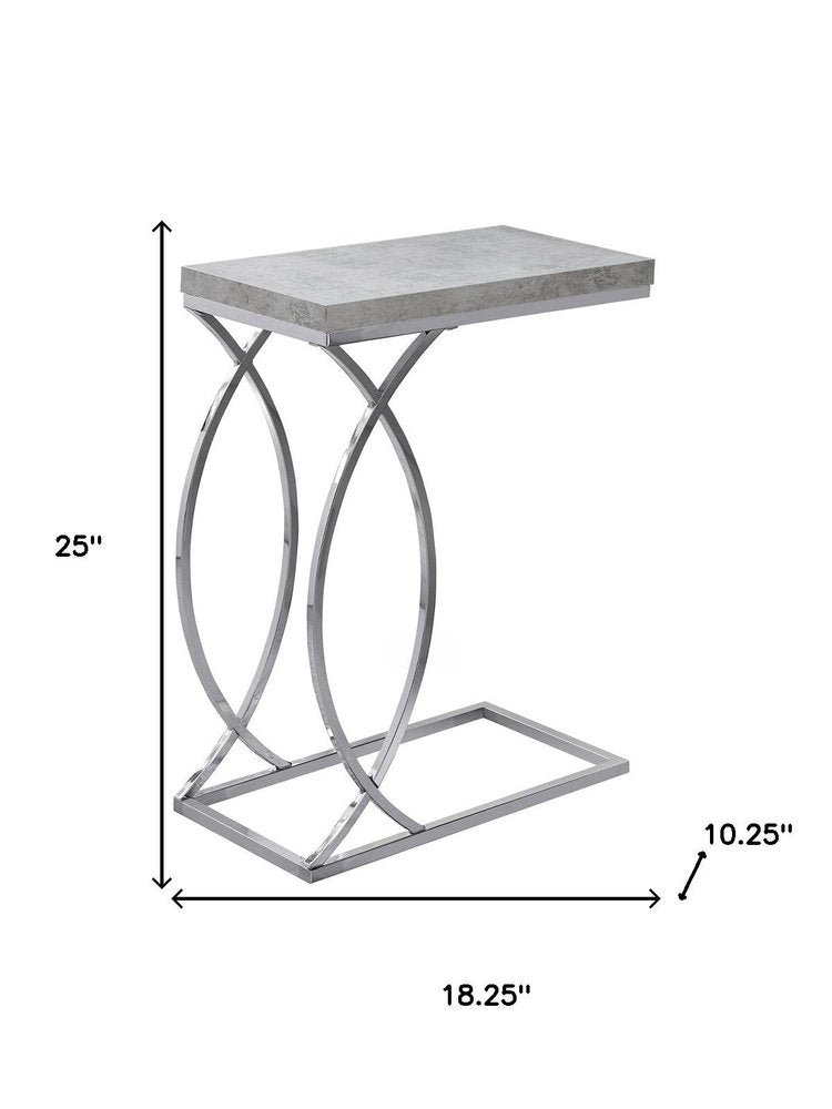 18.25" X 10.25" X 25" White Mdf Metal Accent Table
