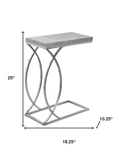 18.25" X 10.25" X 25" White Mdf Metal Accent Table