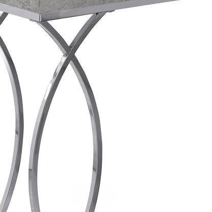 18.25" X 10.25" X 25" White Mdf Metal Accent Table