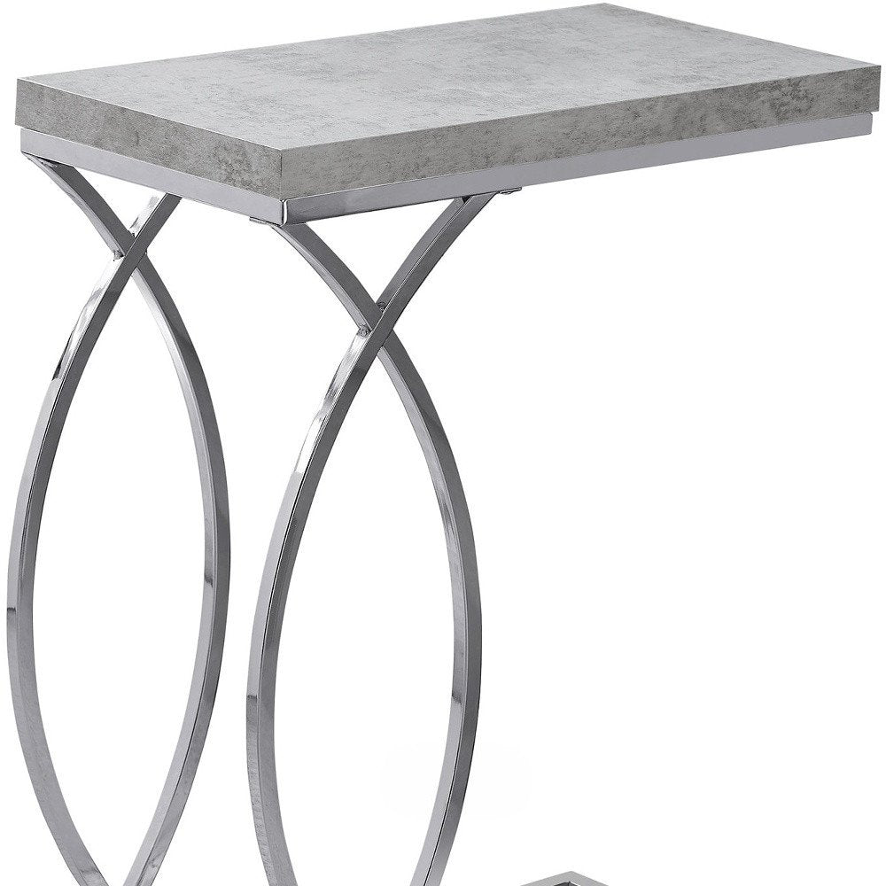 18.25" X 10.25" X 25" White Mdf Metal Accent Table