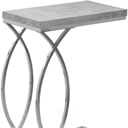 18.25" X 10.25" X 25" White Mdf Metal Accent Table