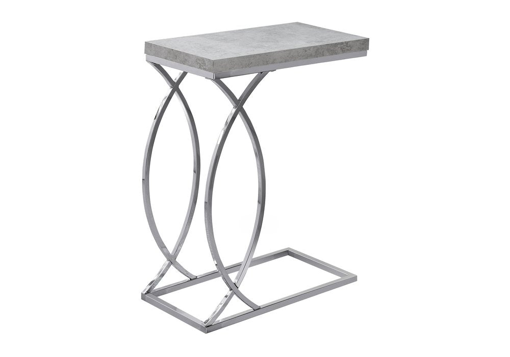 18.25" X 10.25" X 25" White Mdf Metal Accent Table