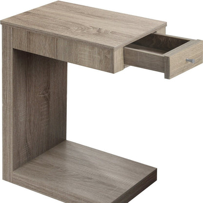 18.25" X 12" X 24" Dark Taupe Finish Hollow Core Accent Table