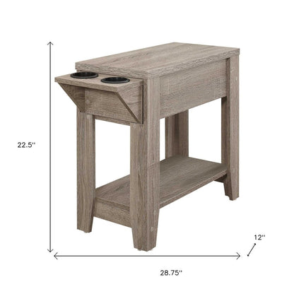 23" Brown Wood End Table With Shelf