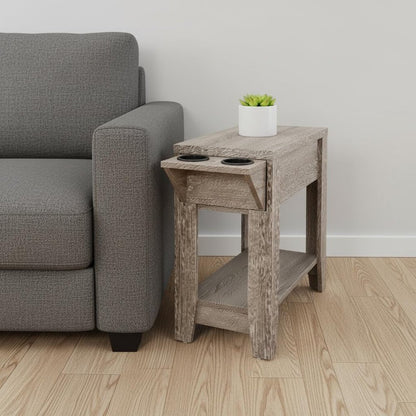 23" Brown Wood End Table With Shelf