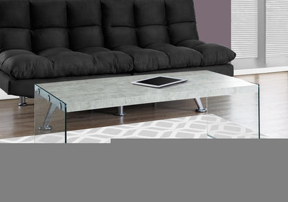 44" White And Clear Wood And Glass Coffee Table