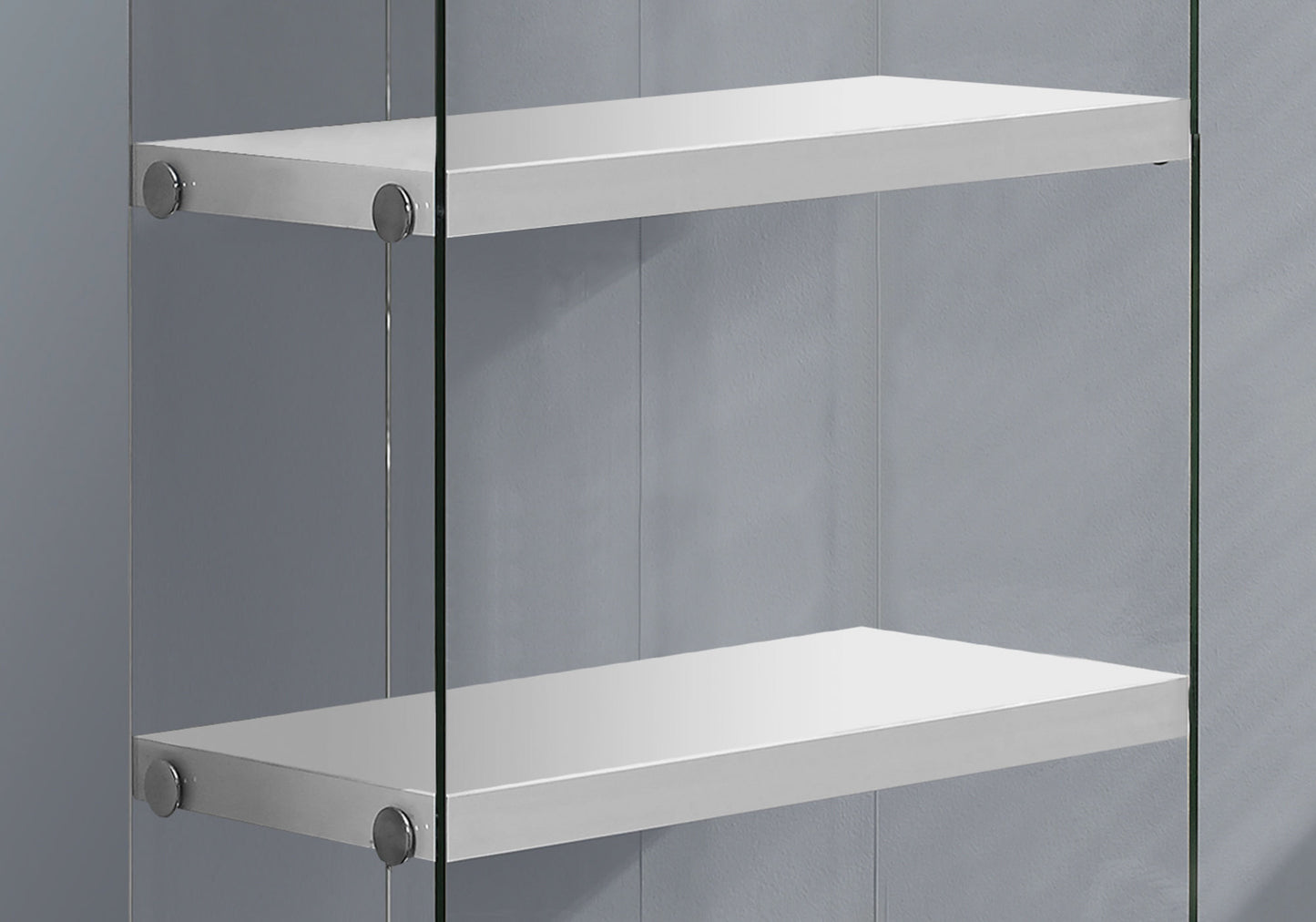 White Glass Four Tier Etagere Bookcase