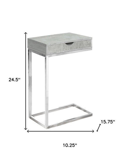 10.25" X 15.75" X 24.5" Cappuccino Finish And Gold Laminated Drawer Accent Table