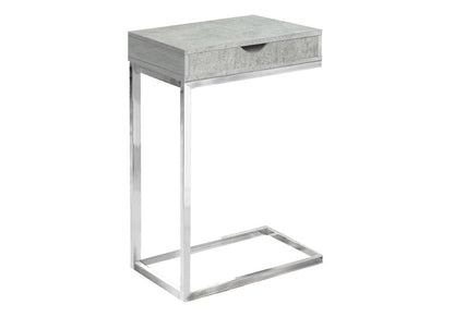 10.25" X 15.75" X 24.5" Brown Finish Drawer And Black Metal Accent Table