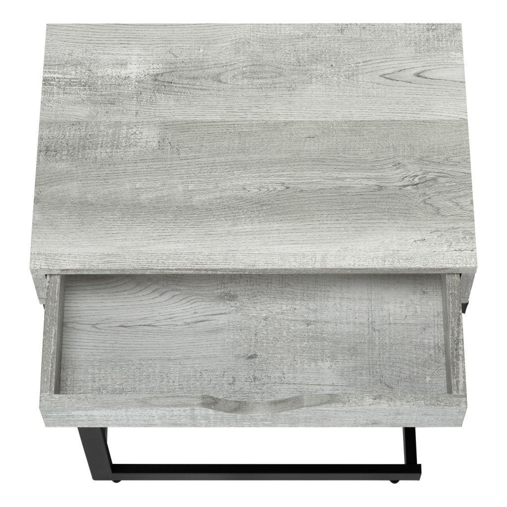 10.25" X 15.75" X 24.5" Cappuccino Finish And Gold Laminated Drawer Accent Table