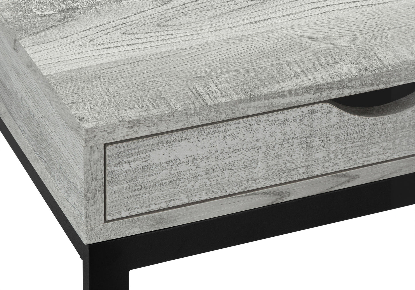 10.25" X 15.75" X 24.5" Cappuccino Finish And Gold Laminated Drawer Accent Table
