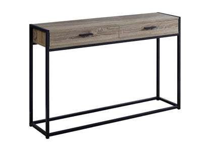 48" Gray and Black Frame Console Table And Drawers