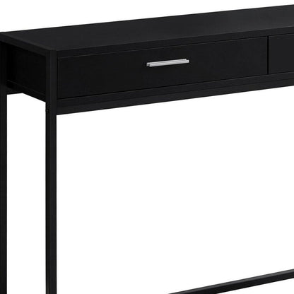 48" Black Frame Console Table And Drawers