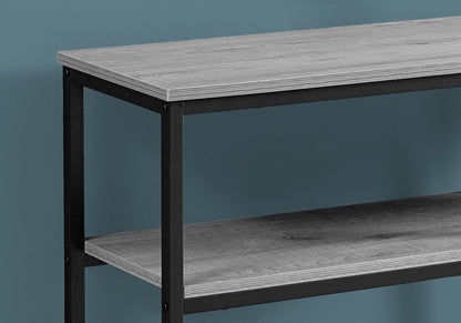 42" Gray And Black Frame Console Table With Storage