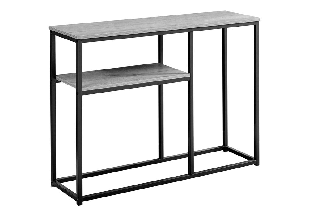 42" Gray And Black Frame Console Table With Storage