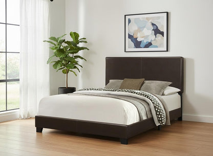 Brown Standard Bed Upholstered With Headboard