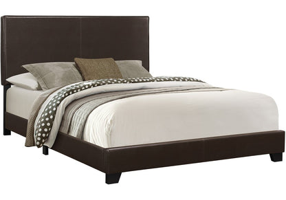 Brown Standard Bed Upholstered With Headboard