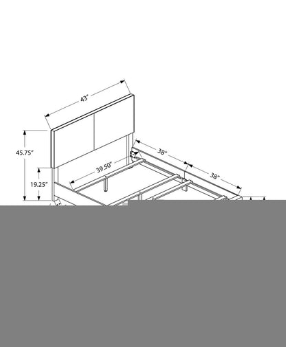 White Solid Wood Twin Upholstered Faux Leather Bed Frame