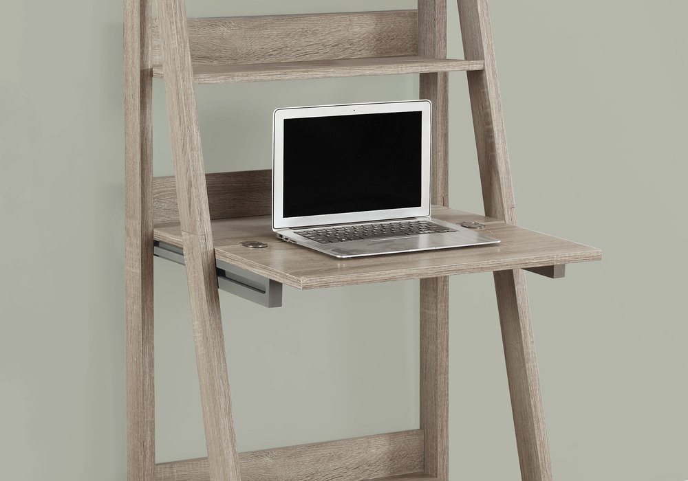 26" Taupe Wood Ladder Desk