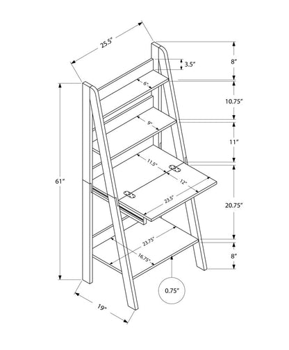 26" Taupe Wood Ladder Desk