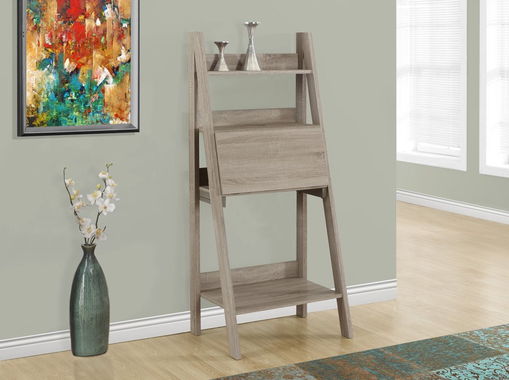 26" Taupe Wood Ladder Desk