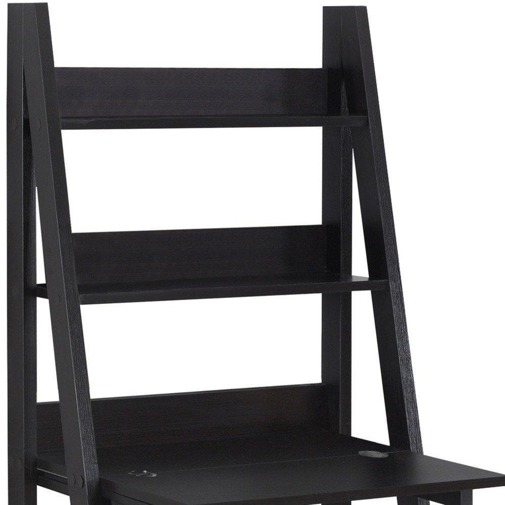 26" Taupe Wood Ladder Desk