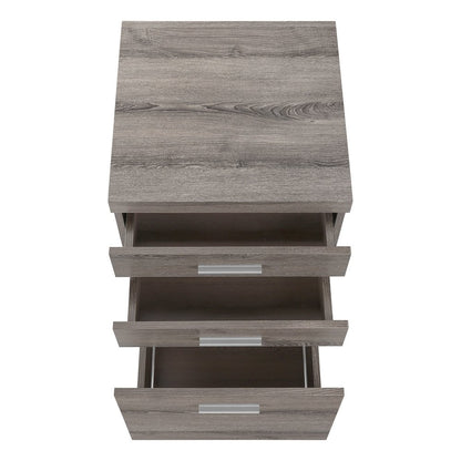 25" White And Gray Particle Board and Wood Filing Cabinet With Drawers