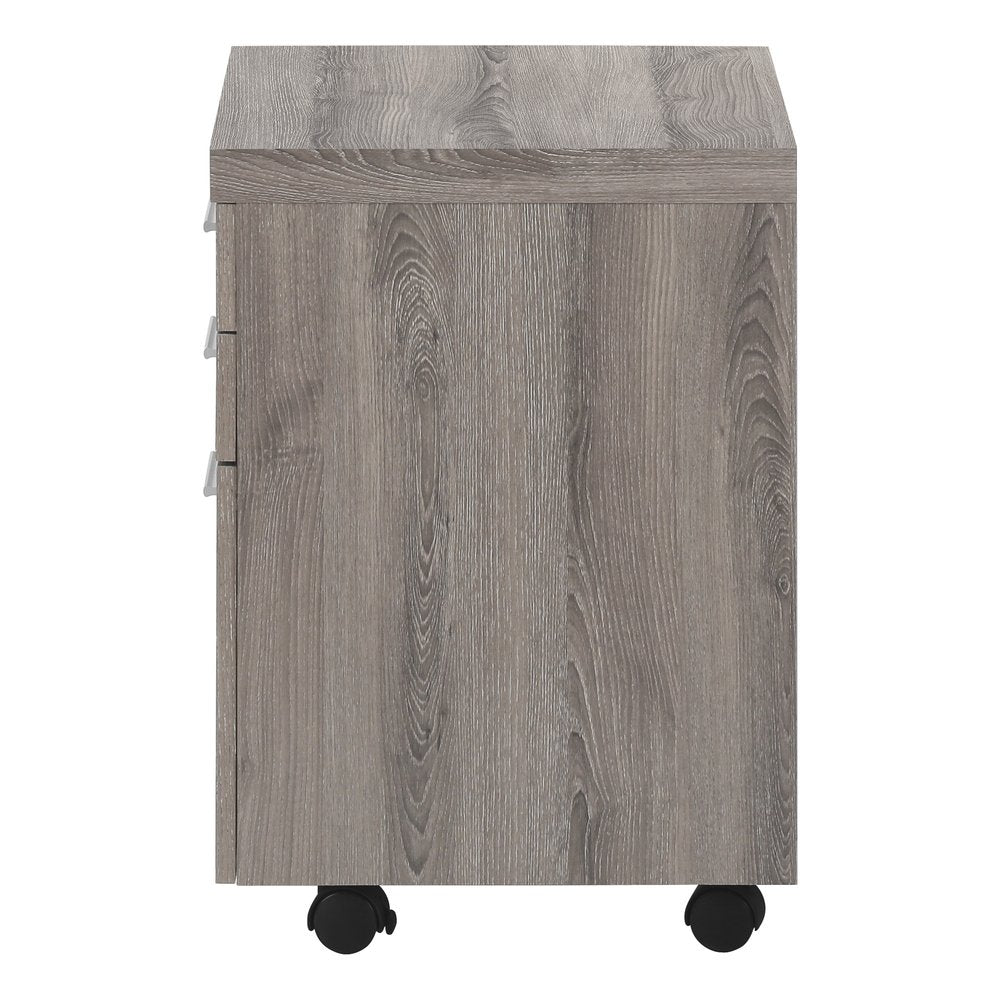25" White And Gray Particle Board and Wood Filing Cabinet With Drawers