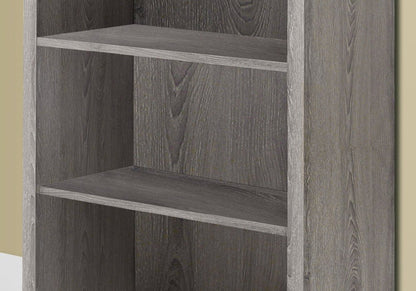 48" Brown Distressed Wood Adjustable Four Tier Bookcase