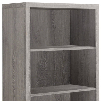 48" Taupe Distressed Wood Adjustable Four Tier Bookcase