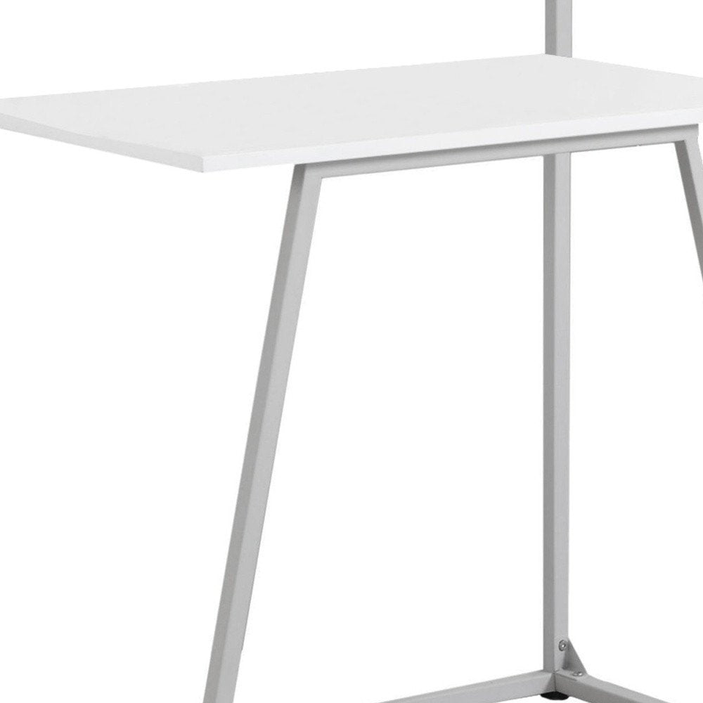 30" White and Gray Computer Desk