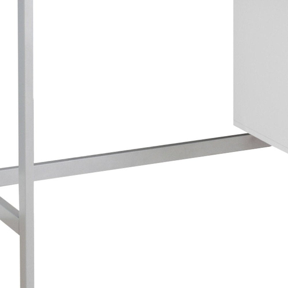 24" Gray and Black Computer Desk With Two Drawers