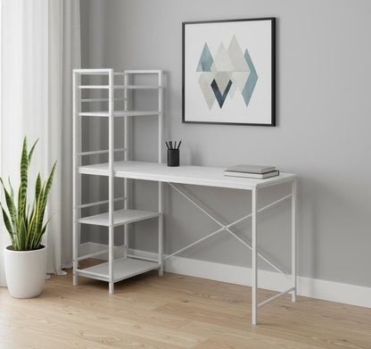 19" Dark Brown and Silver Computer Desk