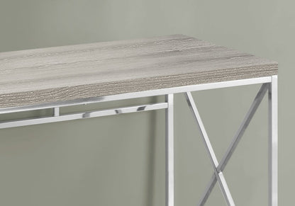 47" Taupe and Silver Computer Desk
