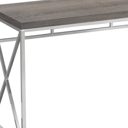 47" Taupe and Silver Computer Desk