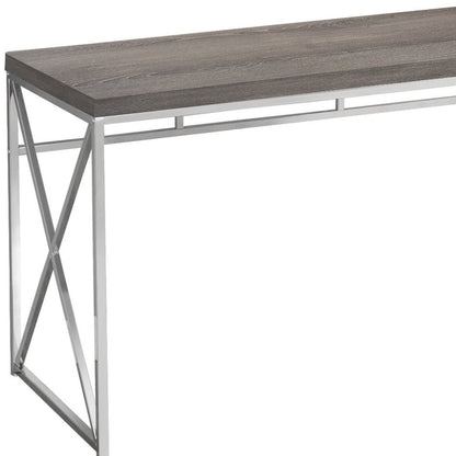 47" Taupe and Silver Computer Desk