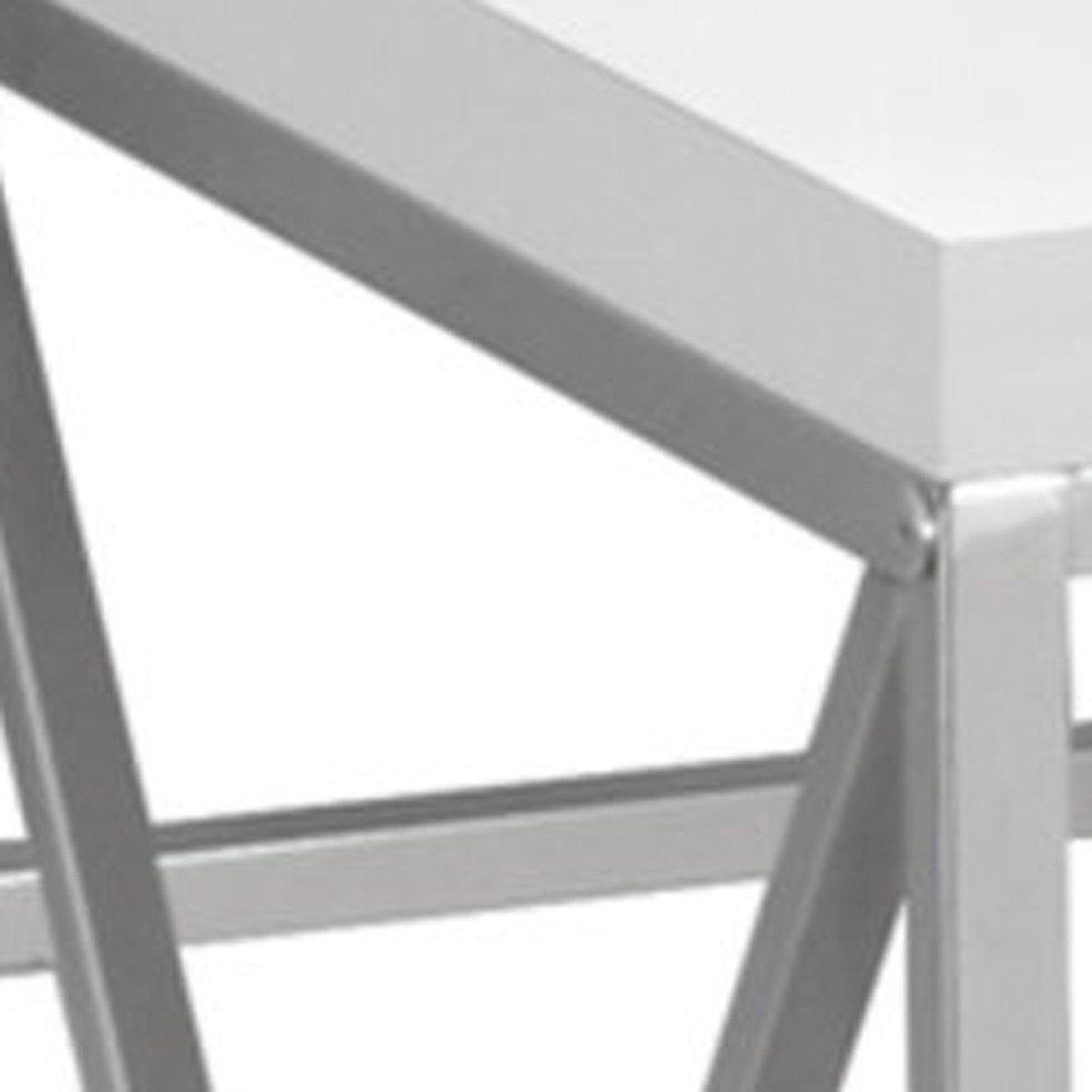 47" White and Silver Computer Desk