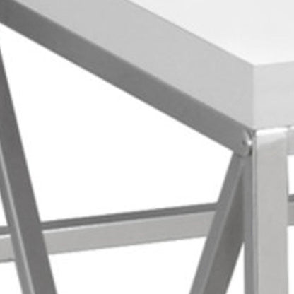 47" White and Silver Computer Desk