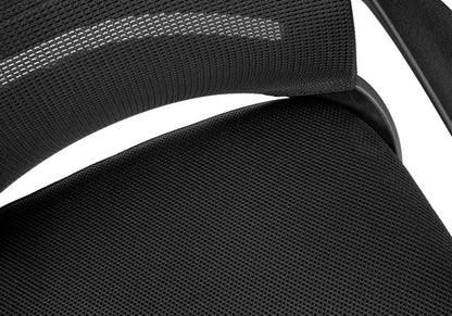 Black Polyester Seat Swivel Adjustable Task Chair Mesh Back Plastic Frame