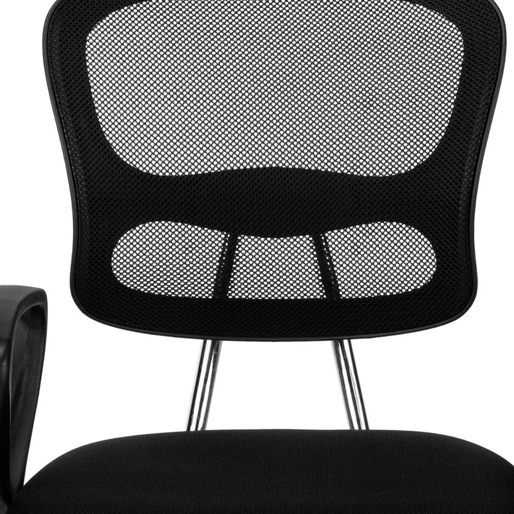 Black Adjustable Height Swivel Rolling Office Chair