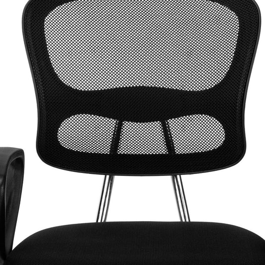 Black Adjustable Height Swivel Rolling Office Chair