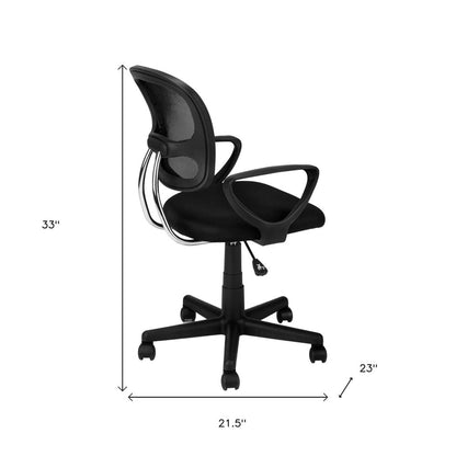 Black Adjustable Height Swivel Rolling Office Chair
