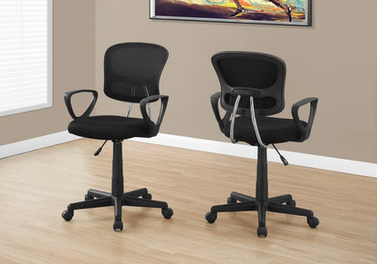 Black Adjustable Height Swivel Rolling Office Chair