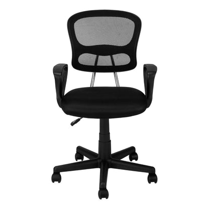 Black Adjustable Height Swivel Rolling Office Chair