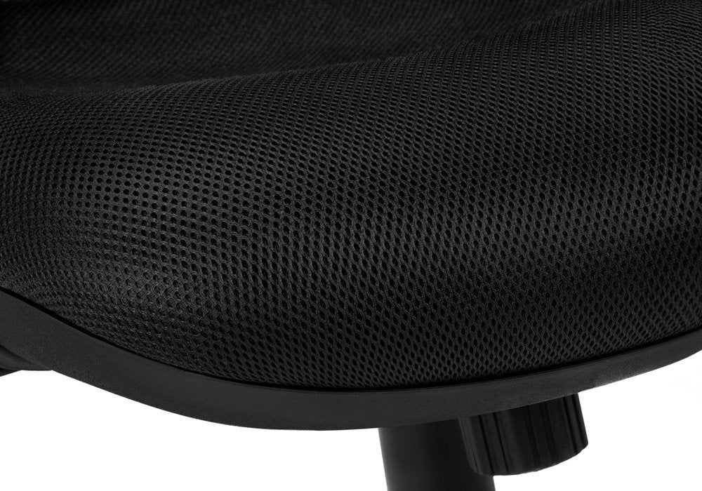 Black Polyester Seat Swivel Adjustable Task Chair Mesh Back Plastic Frame